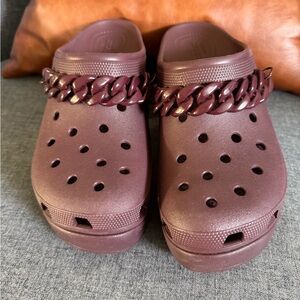Crocs Siren Chain Clog Heels Dark Cherry Women’s 12